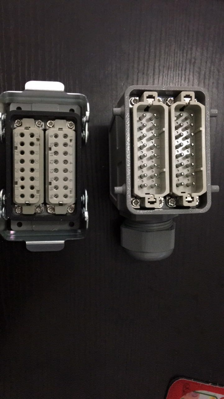 小型32芯重载连接器H32B-HA-032-1-2矩形航空插头插座16A工业插头