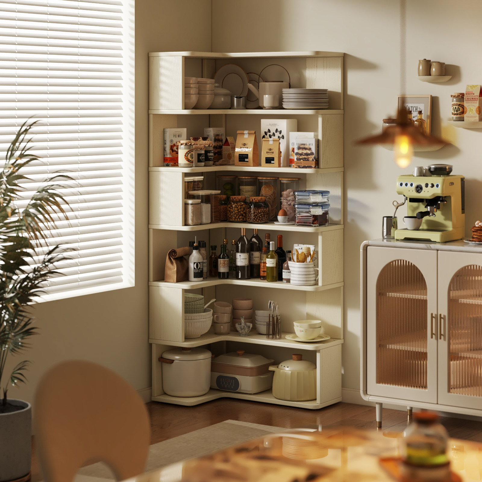 实木转角置物架三角柜90度餐厅客厅直角转弯储物收纳书架不占空间,住宅家具,角柜,淘宝优惠券,粉丝福利购,淘宝优惠卷