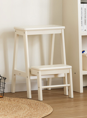 可折叠的高凳子二步两步台阶梯凳实木家用多功能成人厨房登高两用
