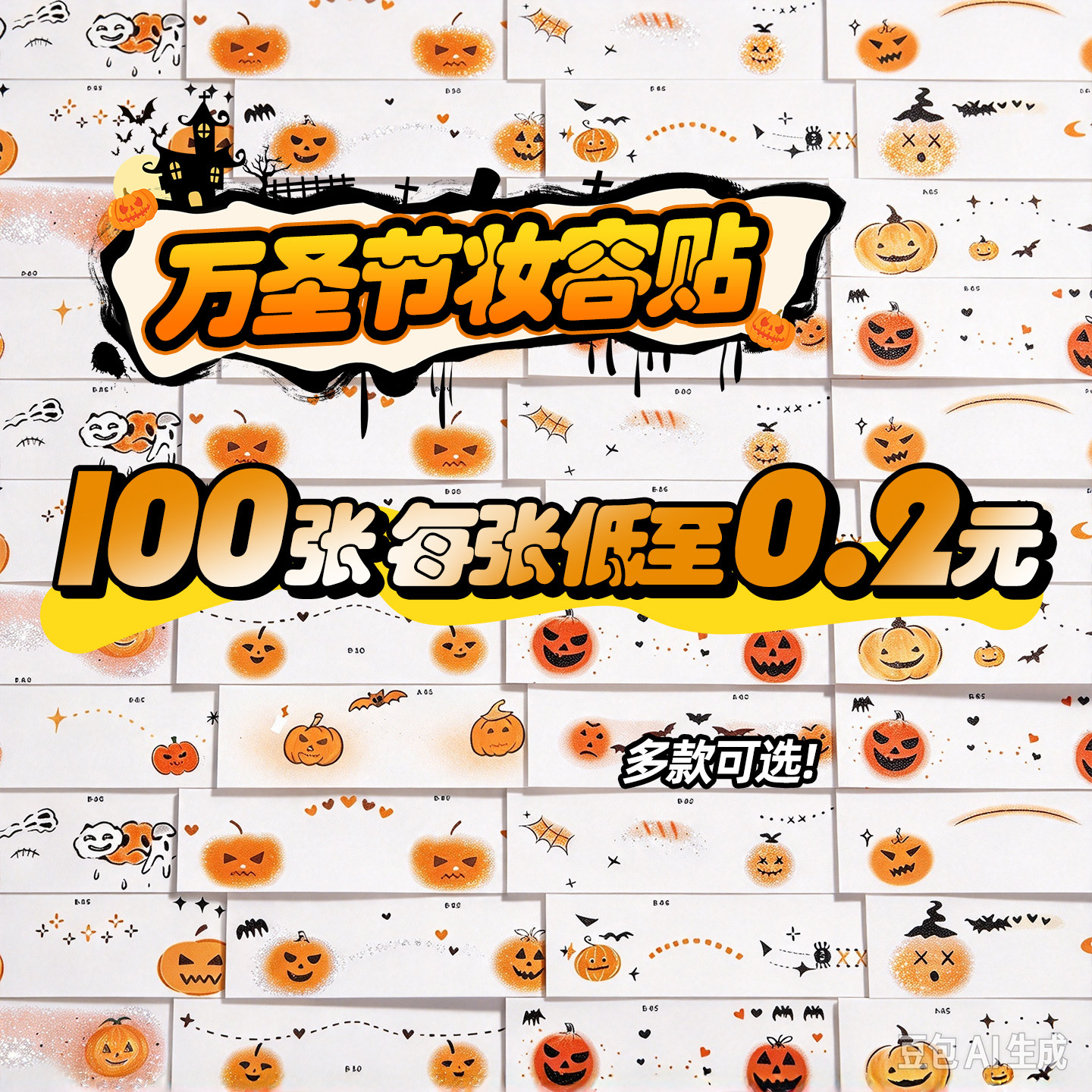【100张】南瓜万圣节儿童纹身贴