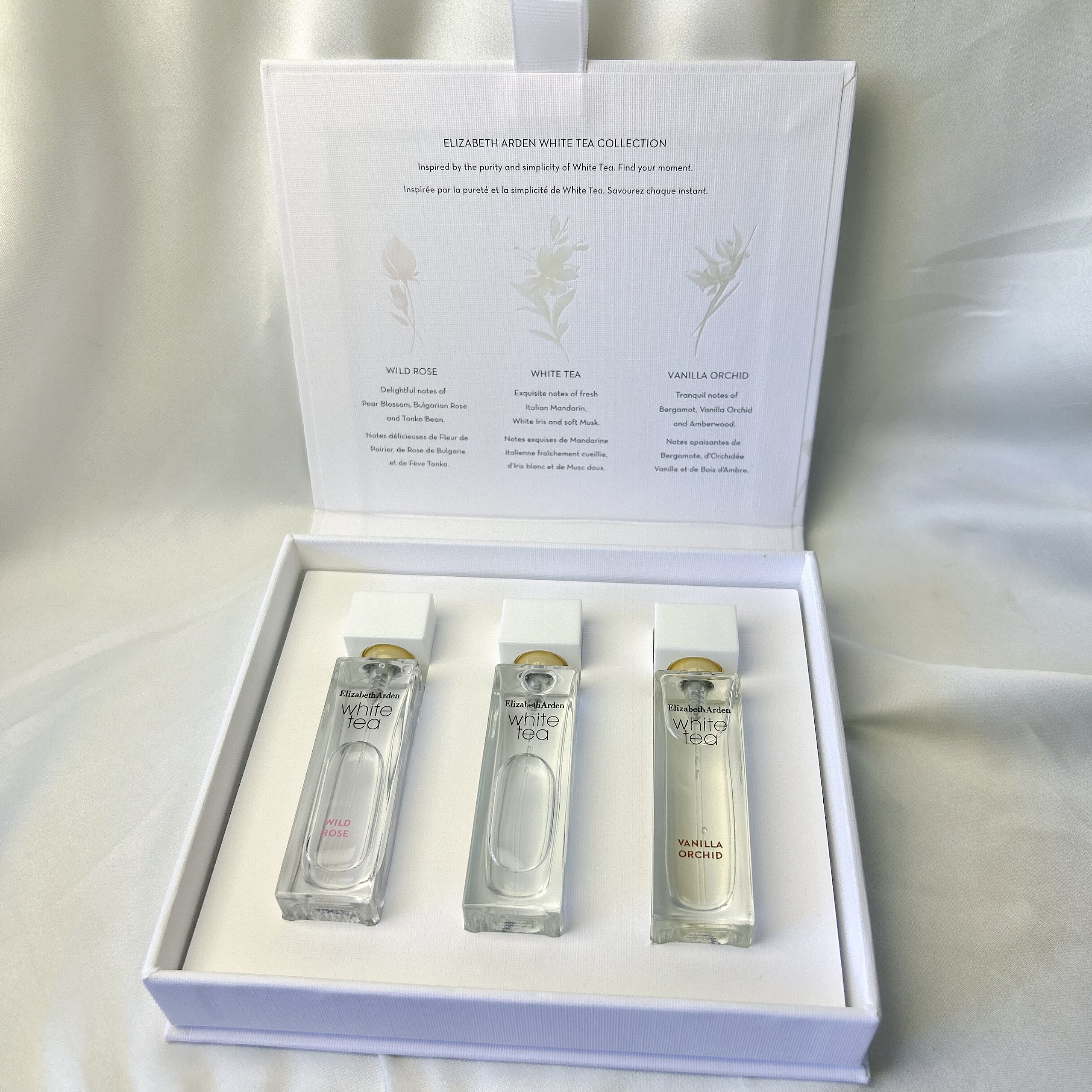 雅顿白茶系列Q香水小样礼盒10ml*3套装经典白茶野玫瑰梵尼兰