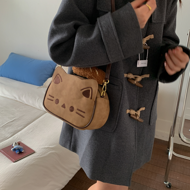 禾果原创时尚小猫单肩包通勤女包