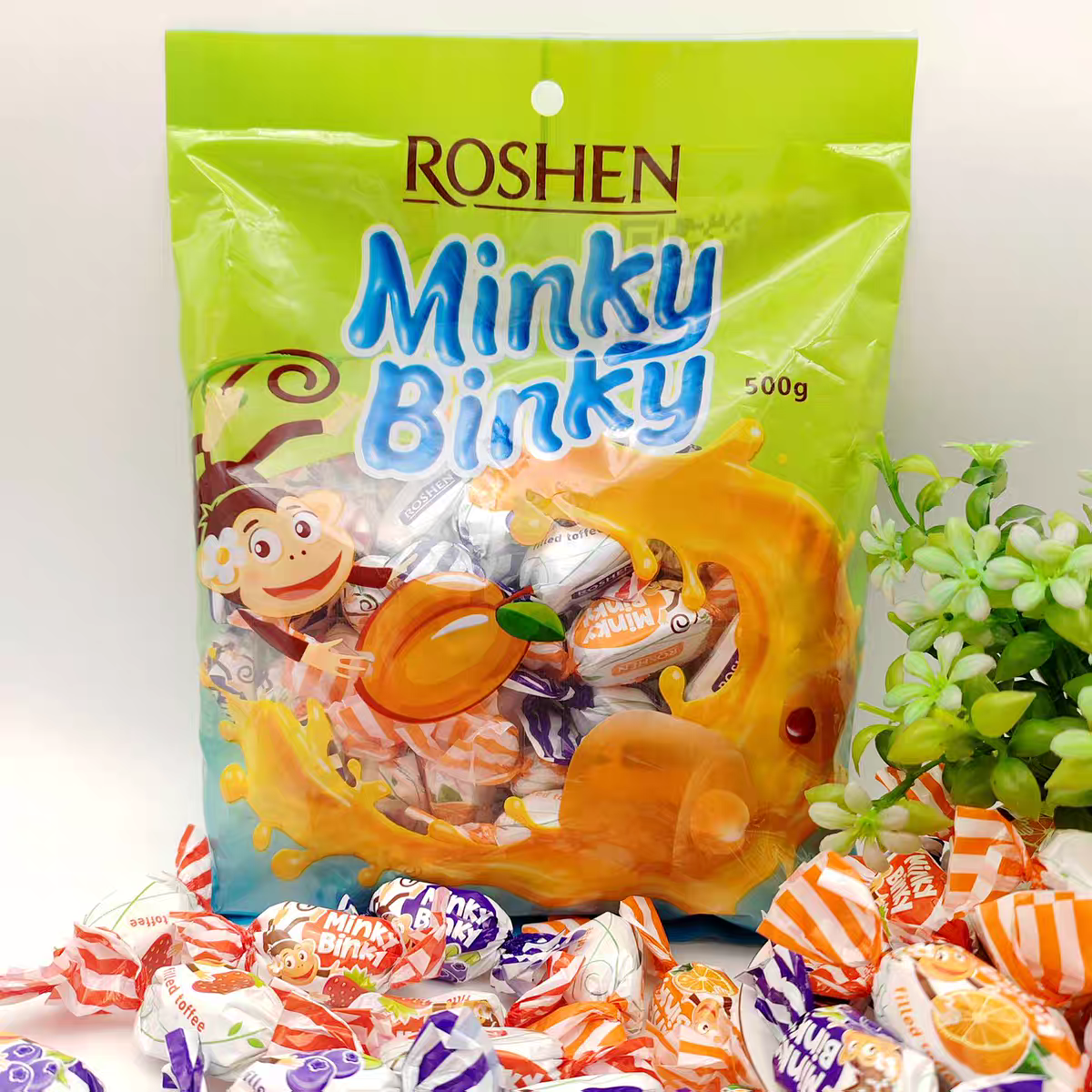 满洲里大山乌克兰进口食品如胜调皮猴果味夹心太妃糖果