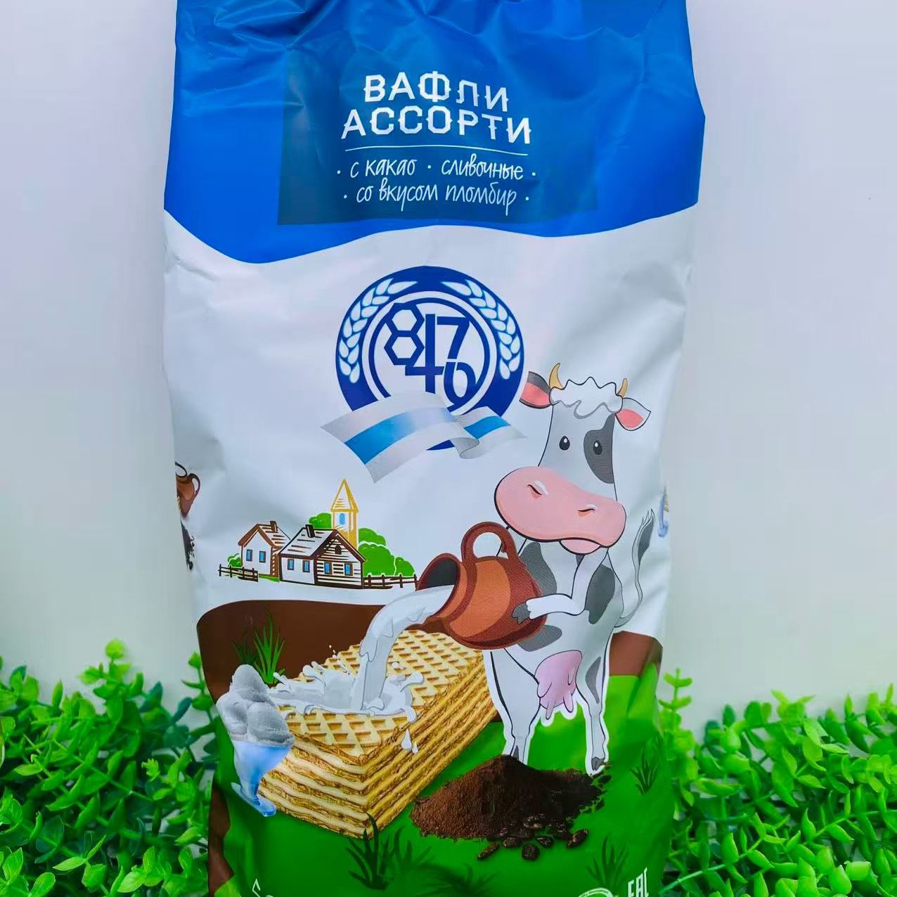 满洲里大山俄罗斯进口食品8470小牛牌威化饼干