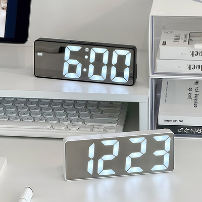 闹钟镜面数字时钟led电子钟表