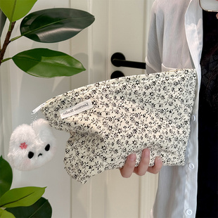 高颜值碎花化妆包女2025新款 大容量便携外出旅行化妆品洗漱包 法式