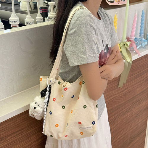 帆布包女2025新款单肩斜挎手提包