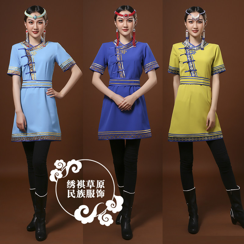蒙古袍日常装半袖演出服夏季新品