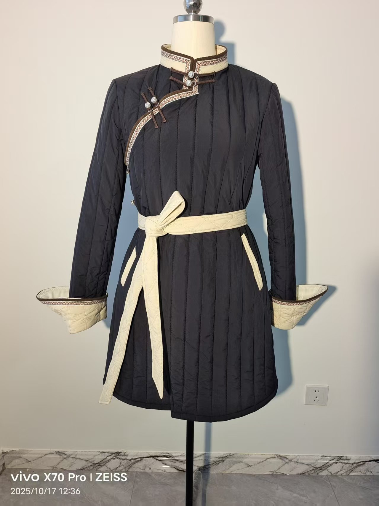 蒙古族女士中长棉袍少数民族棉衣改良蒙古袍棉服日常生活装新款