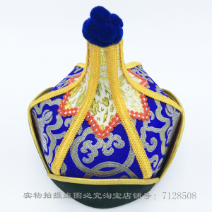 蒙古族儿童段面黑耳朵小男帽 儿童蒙古帽蒙古族男童舞蹈帽