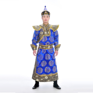 蒙古族服装男士生活装 少数民族服装男蒙古袍 舞蹈演出服装日常装