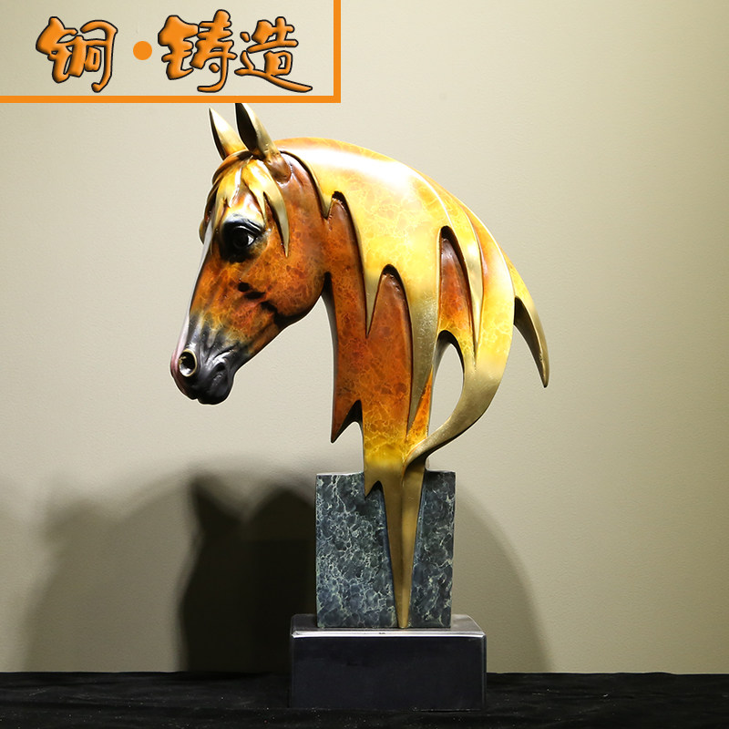 纯铜马头摆件马到成功家居装饰品图片