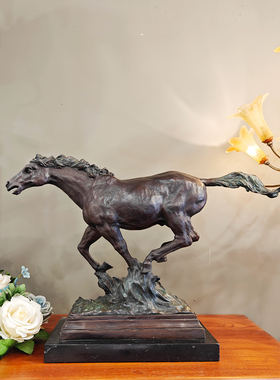 复古铜雕奔马摆件60cm客厅书房