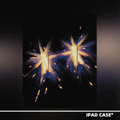 原创小众艺术火星人油画适用2024款air6ipadpro11十代三折ipad壳防弯亚克力平板壳10.2寸air4/5mini6带笔槽