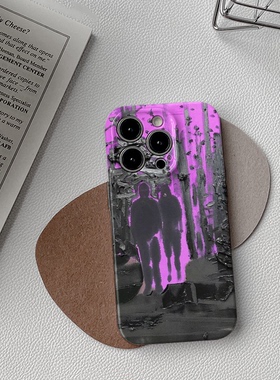 [xxxedc]艺术抽象紫色油画iphone15pro手机壳13p/12软壳14promax/适用华为mate60pro/三星s23u/S22/S21