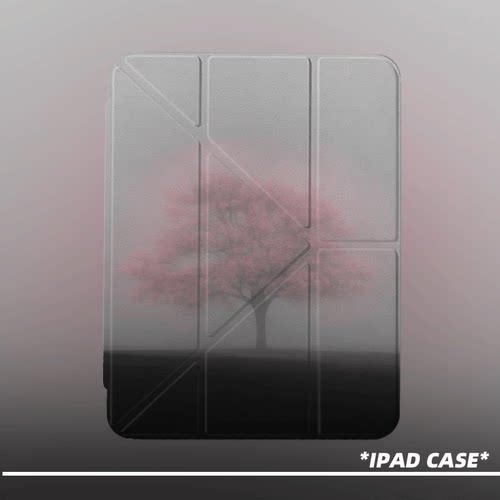 原创氛围感雾里花树第11代2026款air8ipadpro11寸三折ipad壳防弯y折亚克力a16平板壳9代10.2寸air7带笔槽