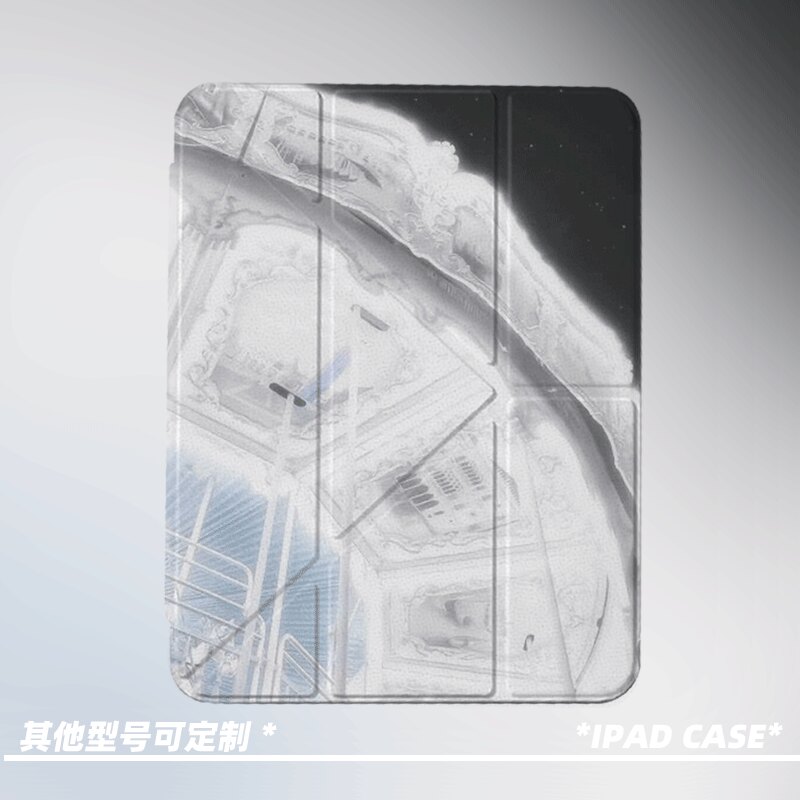 原创氛围感星夜木马第11代2026款air8ipadpro11寸三折ipad壳防弯y折亚克力a16平板壳9代10.2寸air7带笔槽
