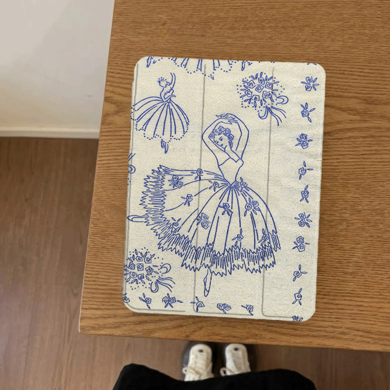 原创芭蕾舞少女适用于华为matepad11.5s三折保护套air带笔槽10.8proy折平板壳柔光版新款matepadse10.4磁吸