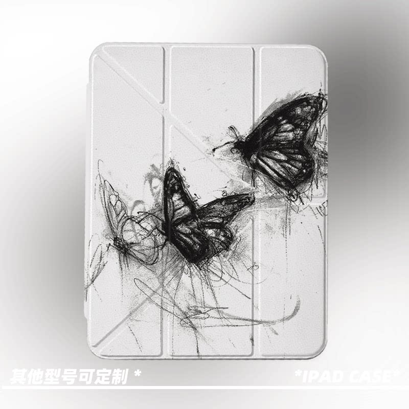 [防弯]暗黑手绘蝴蝶平板壳