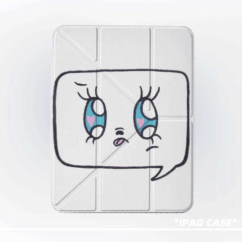 原创可爱爱心话框第11代2026款air8ipadpro11寸三折ipad壳防弯y折亚克力a16平板壳9代10.2寸air7带笔槽