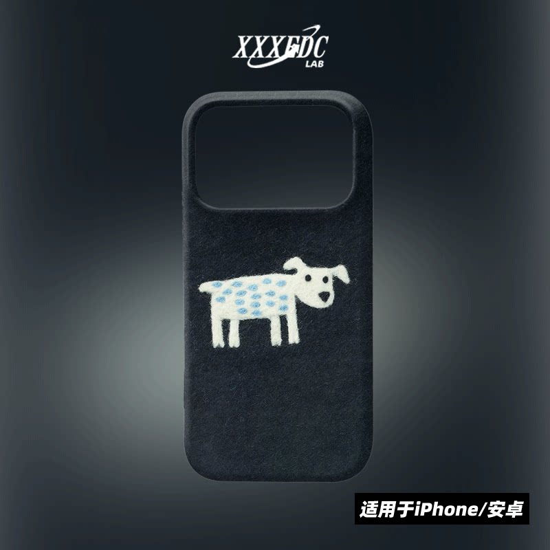原创小众简约小狗iphone17promax手机壳磁吸16/13/15p全包亮面硬壳苹果14pro磨砂软壳适用于华为p70