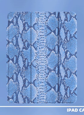 原创小众艺术蓝色蛇皮蛇纹适用2022款12.9ipadpro十代11三折ipad壳防弯亚克力10.2寸pro/air4/5/mini6带笔槽