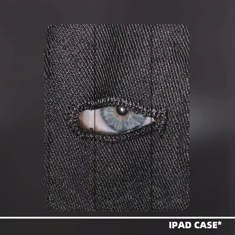 原创小众艺术网眼睛适用2024款air6ipadpro11寸三折ipad壳防弯亚克力平板壳9代10.2寸air4/5mini7带笔槽