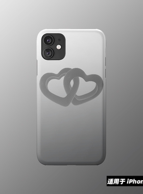 原创ins风灰色渐变爱心软壳iphone16pro手机壳苹果15p/11/13磨砂14promax适用于华为mate60