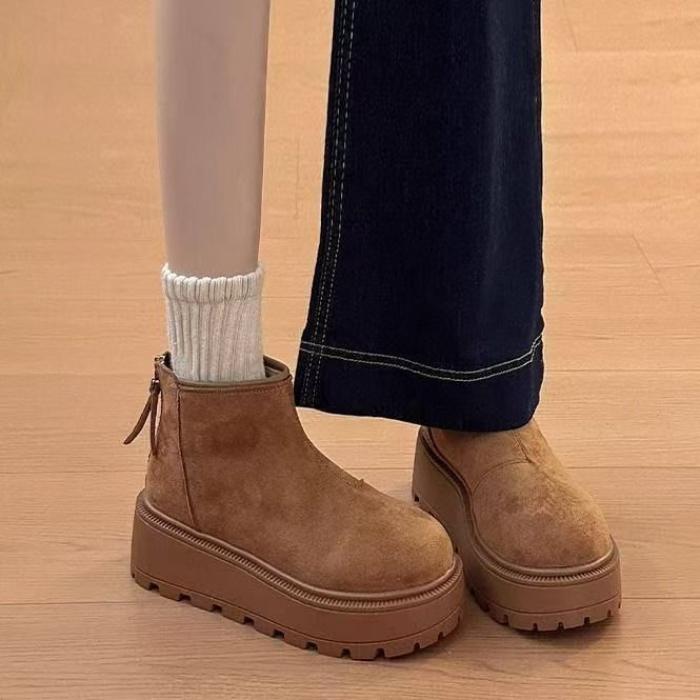 小个子勃肯厚底雪地靴女2025新款冬季加绒保暖防滑洋气棉鞋