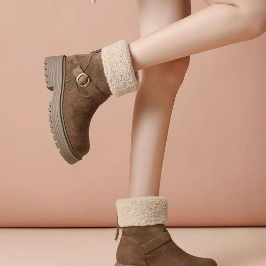 小个底灰色长筒雪地靴女2025冬新款加绒加厚保暖东北棉鞋,女鞋,时尚雪地靴,淘宝优惠券,粉丝福利购,淘宝优惠卷