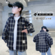 时髦长袖 男孩秋装 衬衣中大童上衣 薄外套2026新款 男童春秋格子衬衫