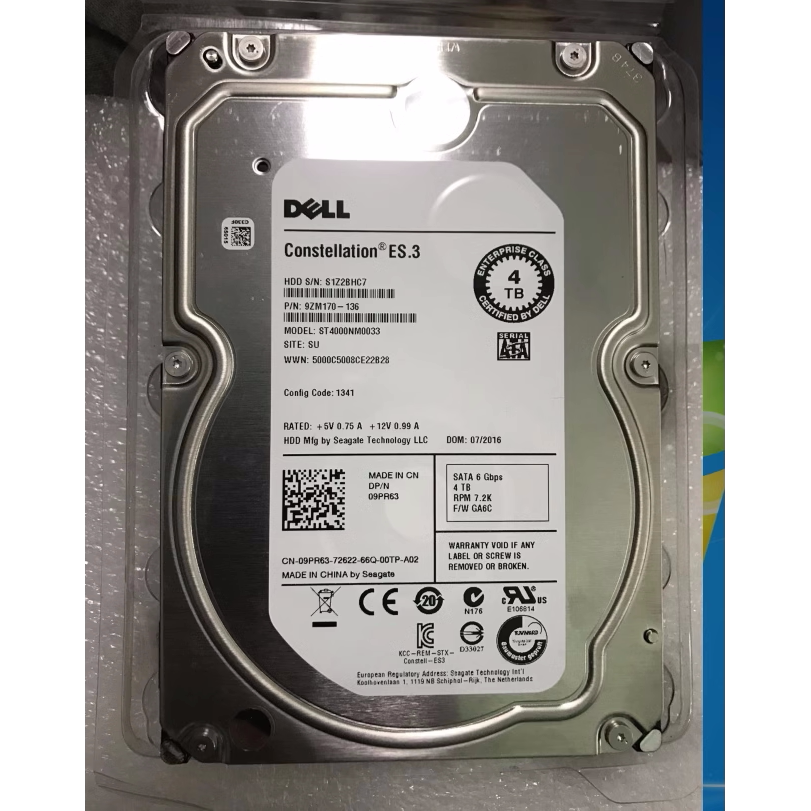 DELL ST4000NM0033 09PR63 4T SATA 7.2K 0THGNN 4TB 服务器硬盘