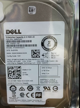 DELL ST2000NX0273 2T 7.2K SAS 2.5 12G服务器硬盘 0XY986