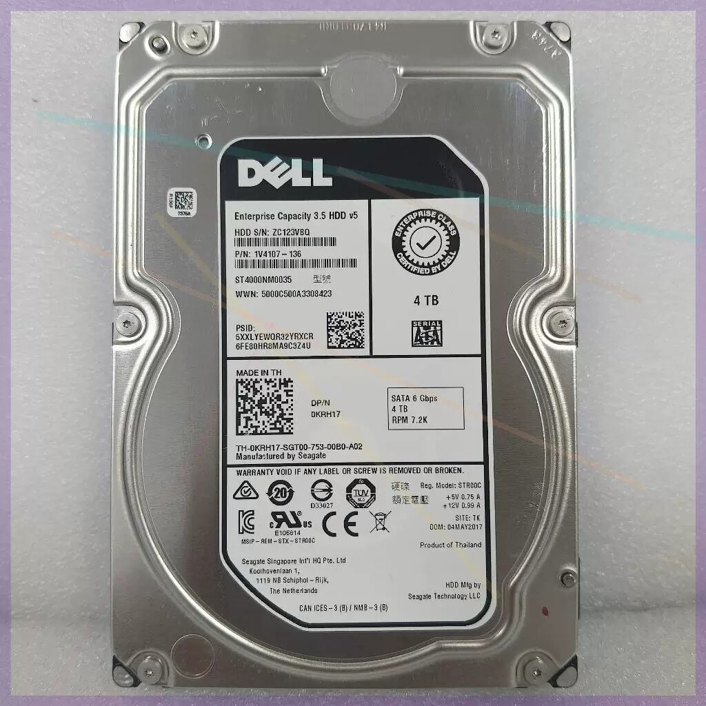 DELL ST4000NM0035 0KRH17 服务器硬盘 4TB 4T 7.2K 3.5寸 SATA