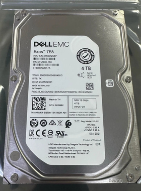 DELL KRM6X 0KRM6X ST4000NM017A 4T SAS 12G 7.2K 服务器硬盘