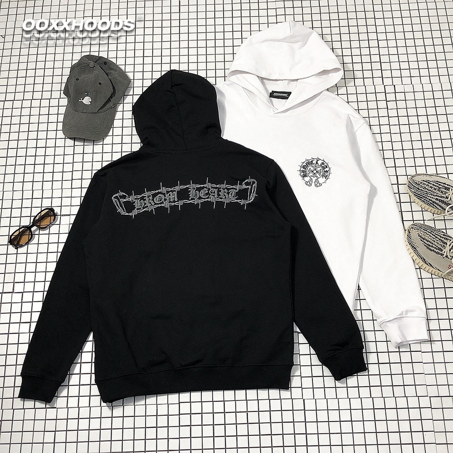 =刺绣铁丝哥特字马蹄十字架=卫衣