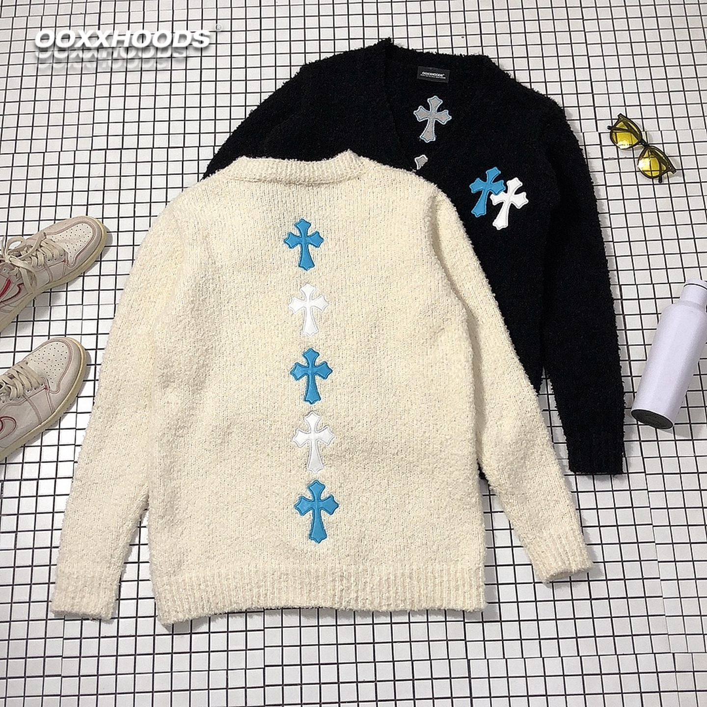 =轻奢华高级感=刺绣十字架棉毛衣