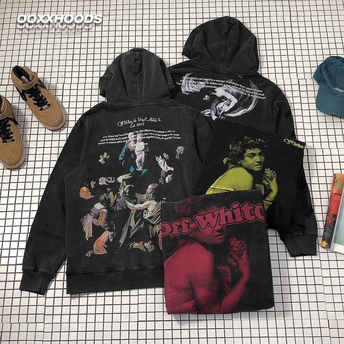 几何箭头抽象人物宗教高清直喷ins连帽衫hoodies潮牌个性街头卫衣