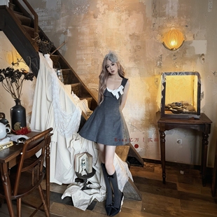 EVAN SST 斩男纯欲风 收腰背心裙小个子甜辣A字短裙 区别普版