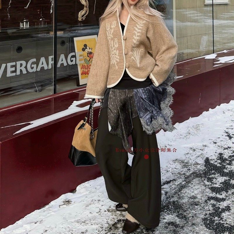 EVAN【高级定制●设计师】轻奢极简风方巾拼接镰刀裤屁帘大码长裤,女装/女士精品,大码裤装,淘宝优惠券,粉丝福利购,淘宝优惠卷