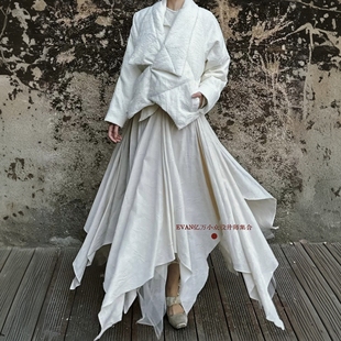 赵露思同款【原创设计师】新中式国风90白鸭绒面包羽绒服外套上衣