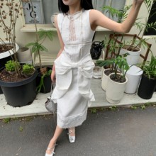 25SST【正确版现货】虞书欣同款 | 甜美立体蝴蝶结吊带长裙连衣裙