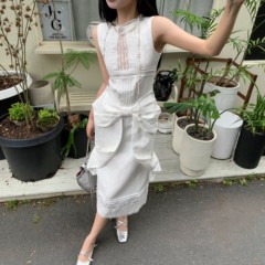 25SST【正确版现货】虞书欣同款 | 甜美立体蝴蝶结吊带长裙连衣裙