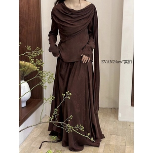 孤品正确版热卖款「新中式+侘寂」垂感显瘦围巾上衣半裙elywoood