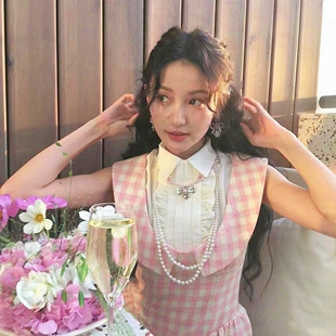 孤品7折正确版「白昼小熊」少女感百搭衬衫翻领收腰蓬蓬连衣裙SST