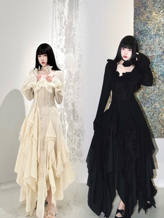 EVAN●断码 | elyw ycbt暗黑设计感新中式连衣裙蕾丝羊毛重工套装