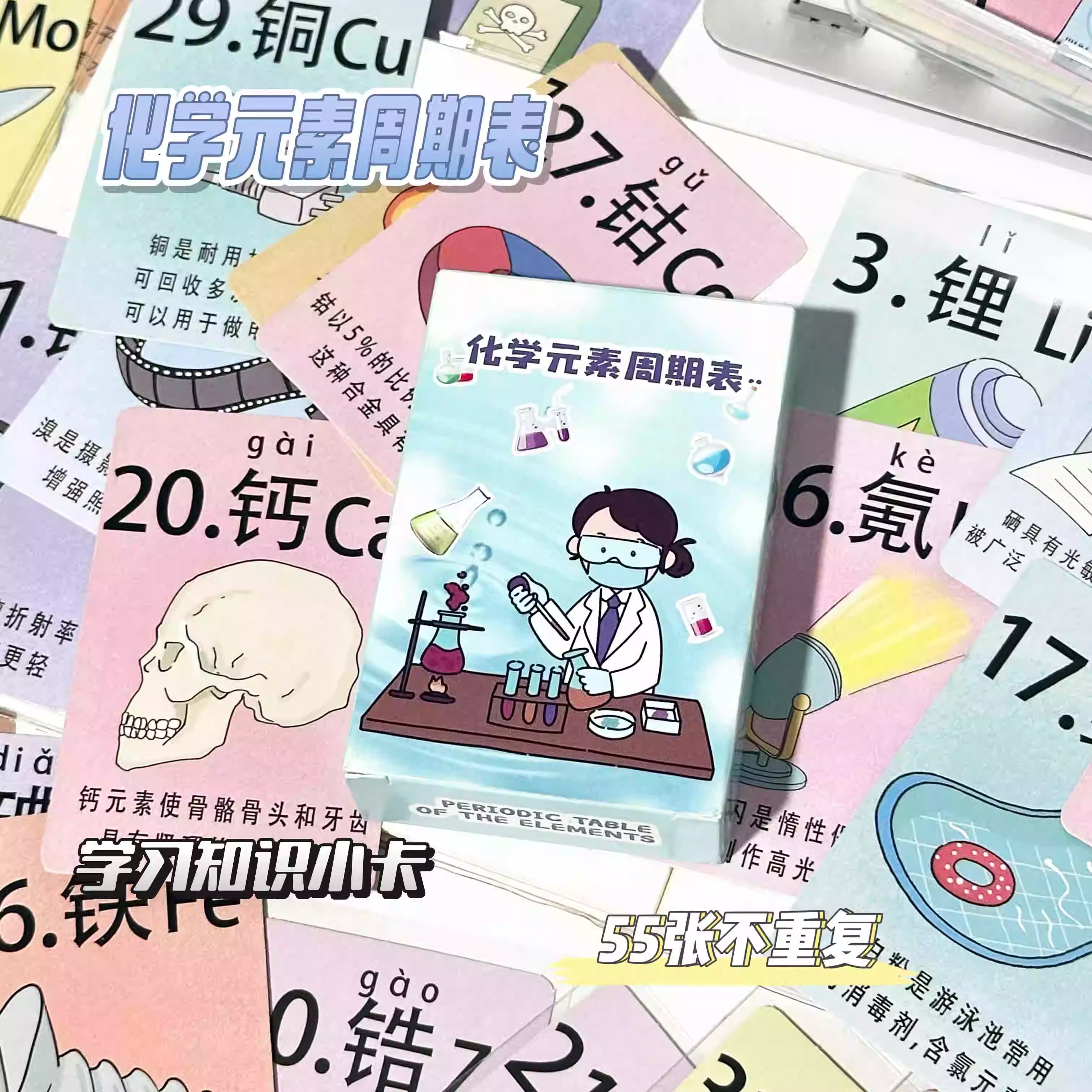 55张化学元素周期表小卡