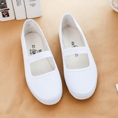 软底白布鞋 女款 女体操舞蹈表演鞋 药店护士工作鞋 小白鞋 休闲帆布鞋