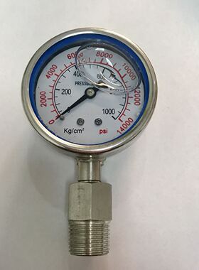Pressure gauge 0-1000bar 14000psi 60mm G1/2 1mpa=10bar=10kgf