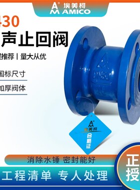 球墨铸铁法兰消声止回阀H42X单向逆止消防静音水泵立式埃美柯阀门